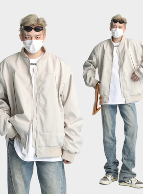 NECOYEP2025美式复古高街工装夹克潮牌男休闲棒球潮流春秋款外套