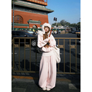 NECOYEP 美式简约基础款阔腿抽绳卫裤男女宽松休闲百搭拖地长裤