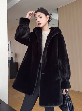 江誉新款环保皮草女士皮草外套
