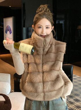 江誉新款马甲海宁女士皮草外套