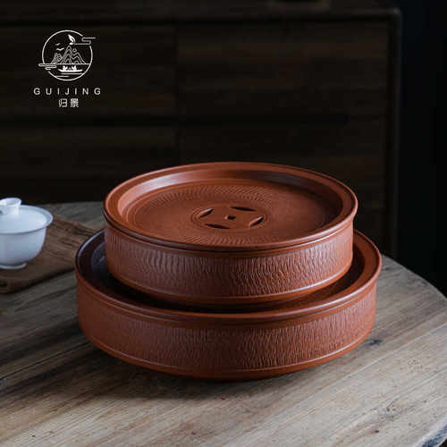 手拉茶船归景潮州朱泥老式复古