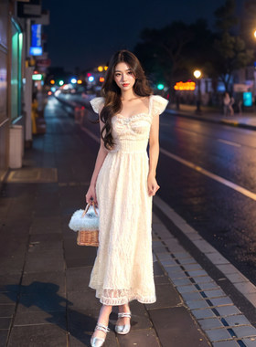 巨好看白月光吊带连衣裙女2026