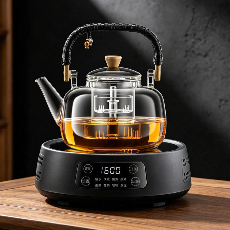 2026新款加厚玻璃烧茶壶煮茶器一体泡茶家用电热陶炉养生保温套装