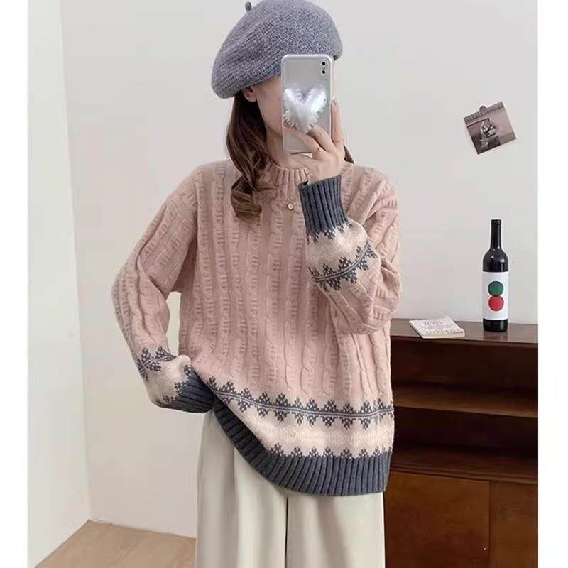 高级感超好看加厚半高领毛衣女冬季女款2025新款秋冬慵懒风针织衫