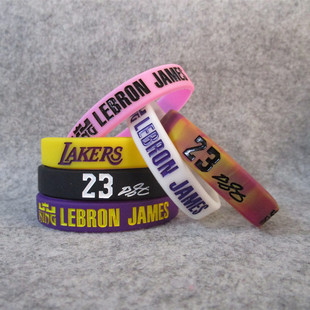 湖人23号詹姆斯LEBRON JAMES 珍藏签名手环硅胶夜光腕带篮球球星