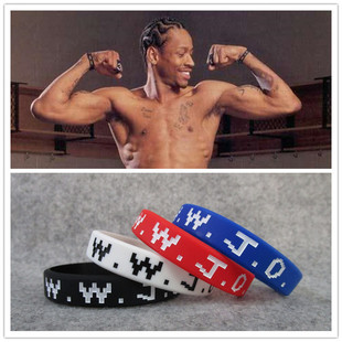 篮球球星WWJD答案艾弗森励志运动手环硅胶夜光腕带球迷饰品手链