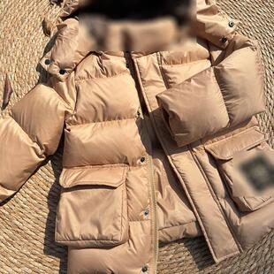 170码 秋冬新款 男女童亲子款中长款贴布鹅绒刺绣羽绒服外套
