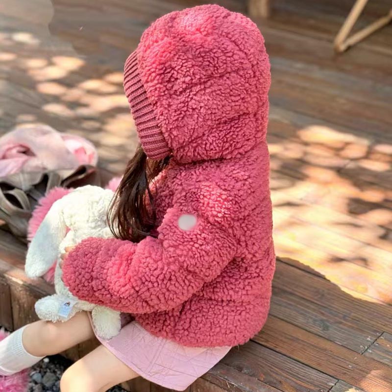 到170码 秋冬新款 女童泰迪绒鹅绒夹克外套羽绒服 可亲子 童装