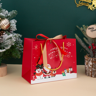 新品圣诞节礼品袋平安夜礼物袋糖果袋子苹果盒包装袋新年手提袋子