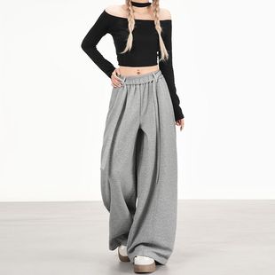 女 舒适弹性腰头休闲裤 经典 休闲｜松弛出街｜松紧腰绑绳