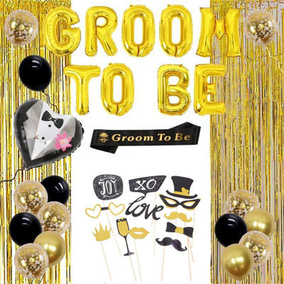 新郎布置肩带胸罩装饰气球