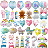 性别揭示装 饰BOY GIRL男女宝宝满月周岁生日派对布置卡通铝膜气球