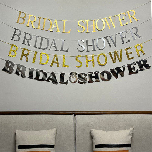 bridal shower新娘送礼会闺蜜聚会布置婚前告别单身派对装饰拉旗