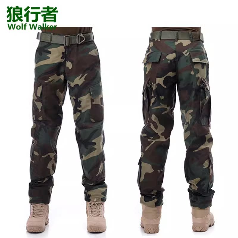 特种兵战术裤耐磨迷彩裤户外多兜工装裤宽松训练裤加肥加大军训裤