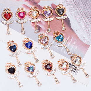 巴洛克仙女棒爱心魔法权杖 合金手作diy饰品配件吊坠皇冠项链挂件