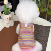 宠物衣服狗狗春夏季 衣服柯基泰迪中型犬 透气镂空编织背心多色薄款