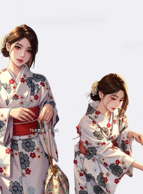 cos神明少女梅花居酒屋武士和服日系写真寿司茶艺浴袍工装演出服