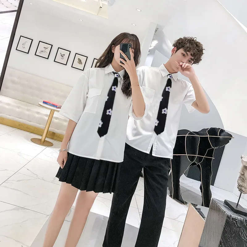 宽松花朵jk泰国校服毕业季套装运动会高中班服学院风上衣