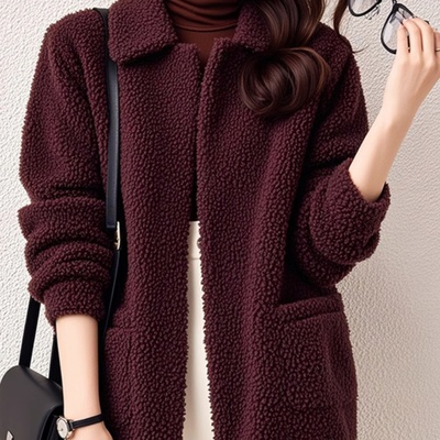 专柜撤回摇粒绒夹克外套深秋初冬穿搭女2025新款气质加厚保暖上衣