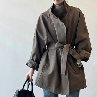 小个子大衣中长款 韩系立领风衣外套女英伦风高级感2025秋季 新款
