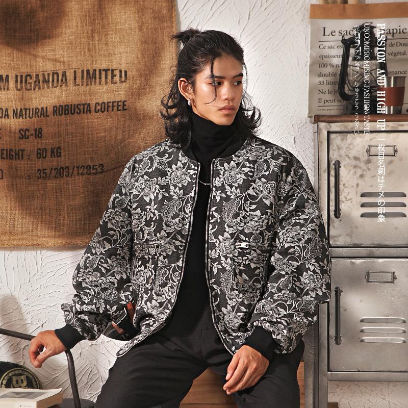 美式复古提花棒球服外套