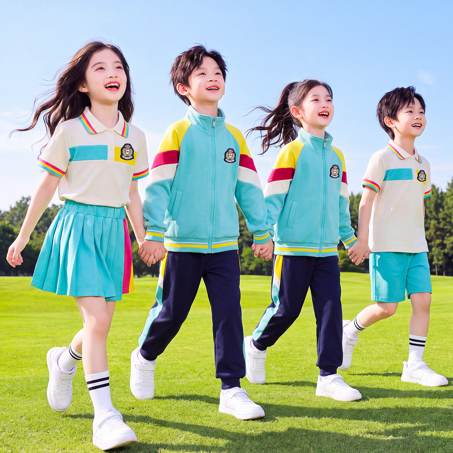 小学生运动会开幕式班服一二年级校服春秋装幼儿园园服儿童三件套