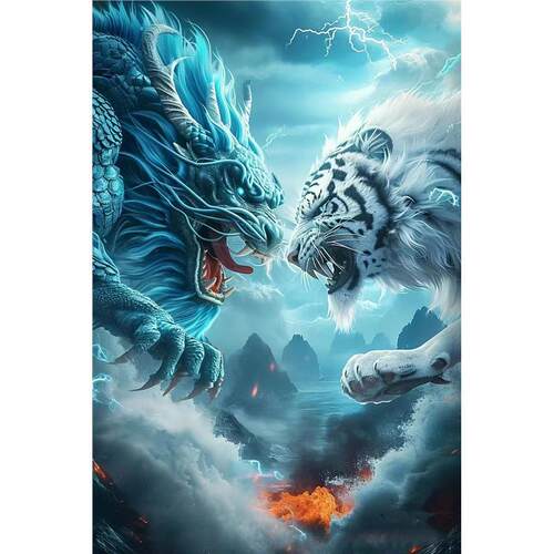 墙壁背景布高级感老虎挂墙布龍网红中式挂布房间卧室装饰画宿舍