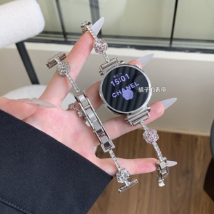 适用华为gt5pro高级感山茶花镶钻手镯款 GT4手表带watch3fit4荣耀2