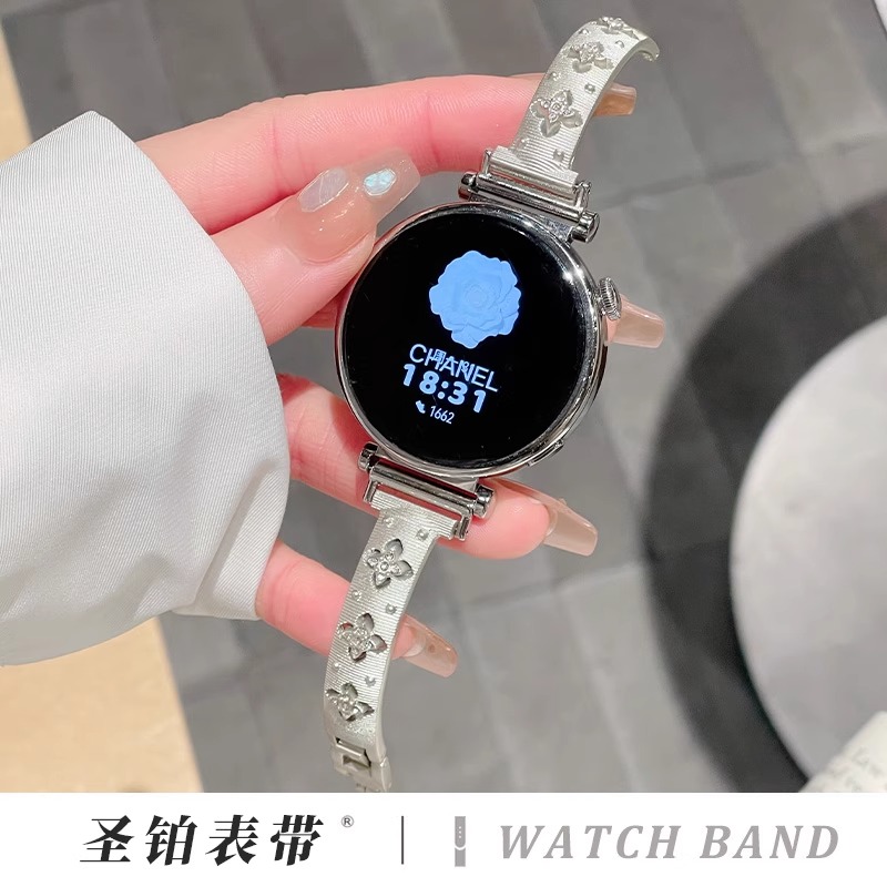 适用华为gt5手表带布契拉提手镯式表带新金属镶钻watch3夏GT4运动