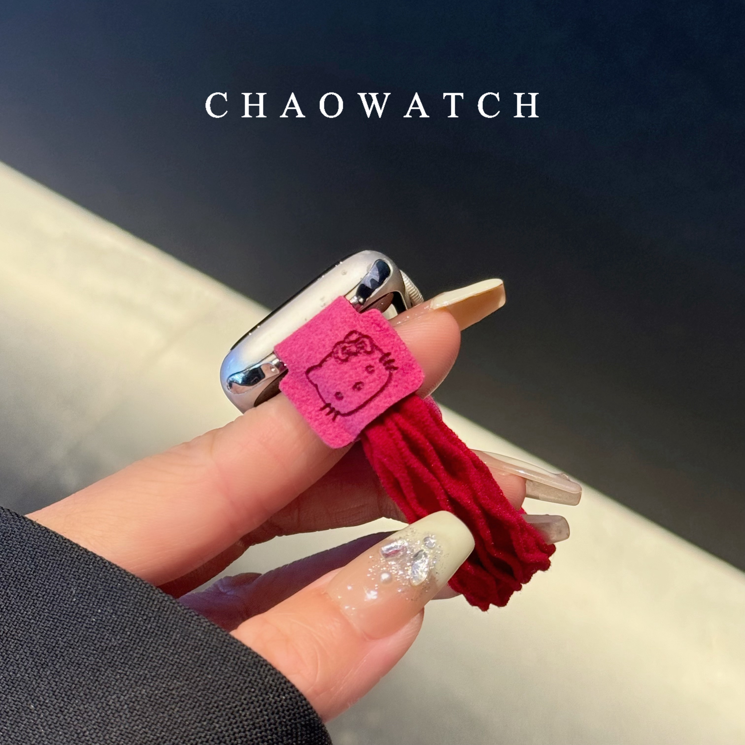 可爱kt猫发圈适用苹果手表带s11女iwatch76se小米89pro红米10腕带