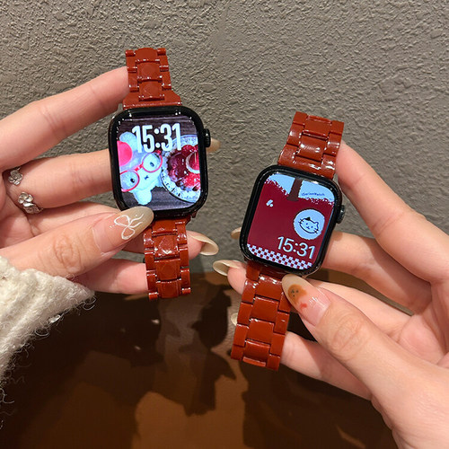 氛围感三株表带适用小米89pro华为FIT43红米watch5树脂苹果11小众