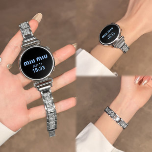 适用华为GT6满天星镶钻金属表带高级watcht5手表带gt3pro闪钻fit4