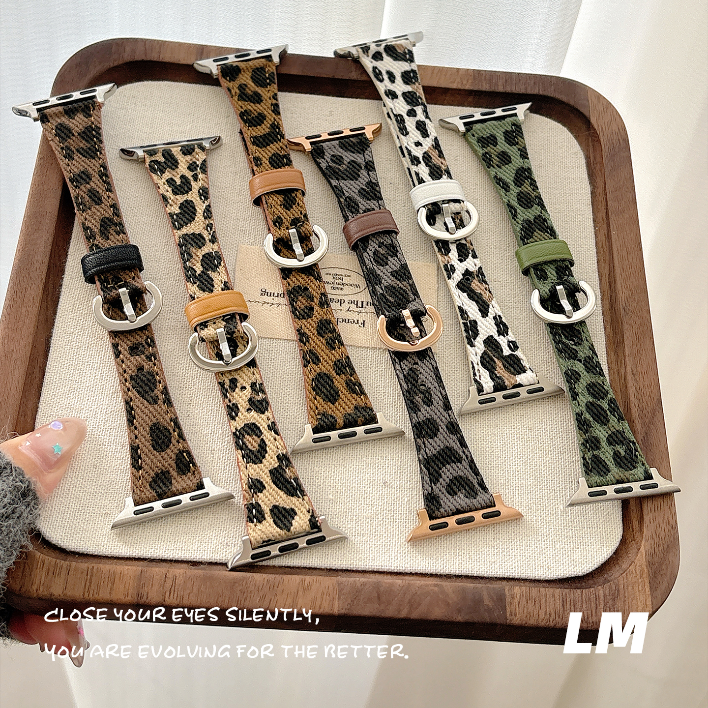 适用iwatch11苹果手表小米89pro表带复古小蛮腰豹纹华为fit4红米6