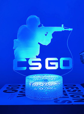 CSGO游戏周边模型摆件小夜灯电竞装饰氛围灯网吧电竞房机箱背景灯
