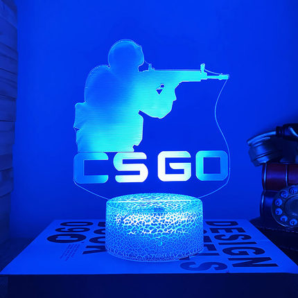 CSGO游戏周边模型摆件小夜灯电竞装饰氛围灯网吧电竞房机箱背景灯