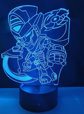 荒野乱斗周边科比特阿方机甲柯尔特手办3D小夜灯儿童生日节日礼物