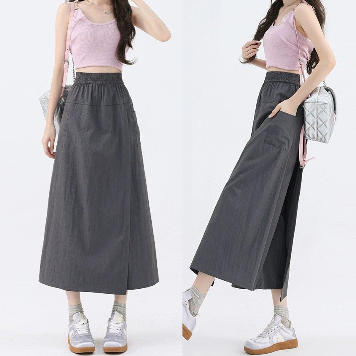 新款山本速干工装裙裤女夏季薄款宽松显瘦半身裙冰丝休闲阔腿裤裙,女装/女士精品,休闲裤,淘宝优惠券,粉丝福利购,淘宝优惠卷