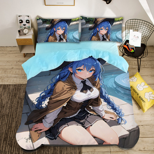 无职转生床单洛琪希被套学生宿舍珊瑚绒加厚被单二次元动漫四件套