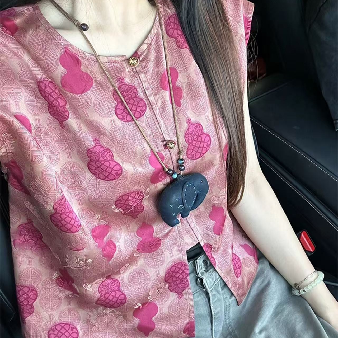 唐装年轻香云纱改良汉服上衣