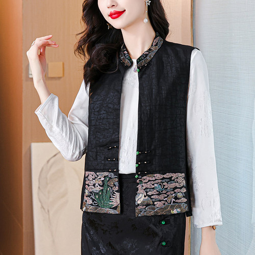 春季新款新中式重工刺绣马甲