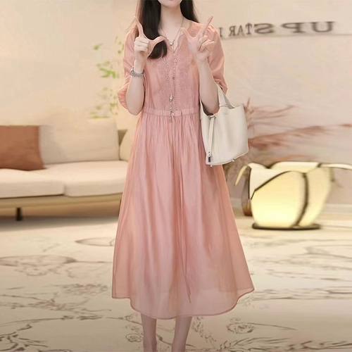 棉麻广州十三行爆款连衣裙