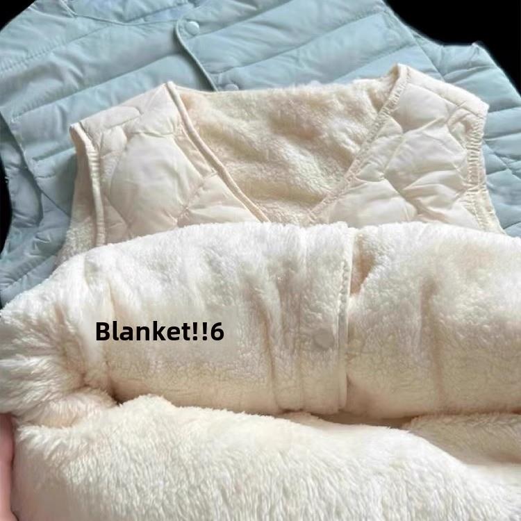 东北哈尔滨零下40度加绒加厚羊羔绒马甲棉内搭外套女外穿上衣无袖