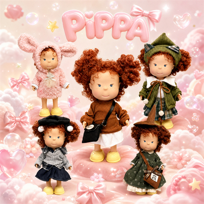 西班牙土豆娃娃pippa搪胶公仔24cm洋娃娃套装爆炸头61儿童节礼物