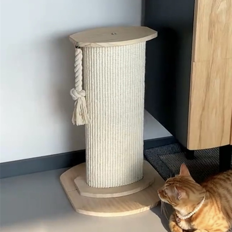欧式大号罗马柱剑麻猫抓柱实木底座粗麻绳磨爪子不掉屑猫爬架玩具图片