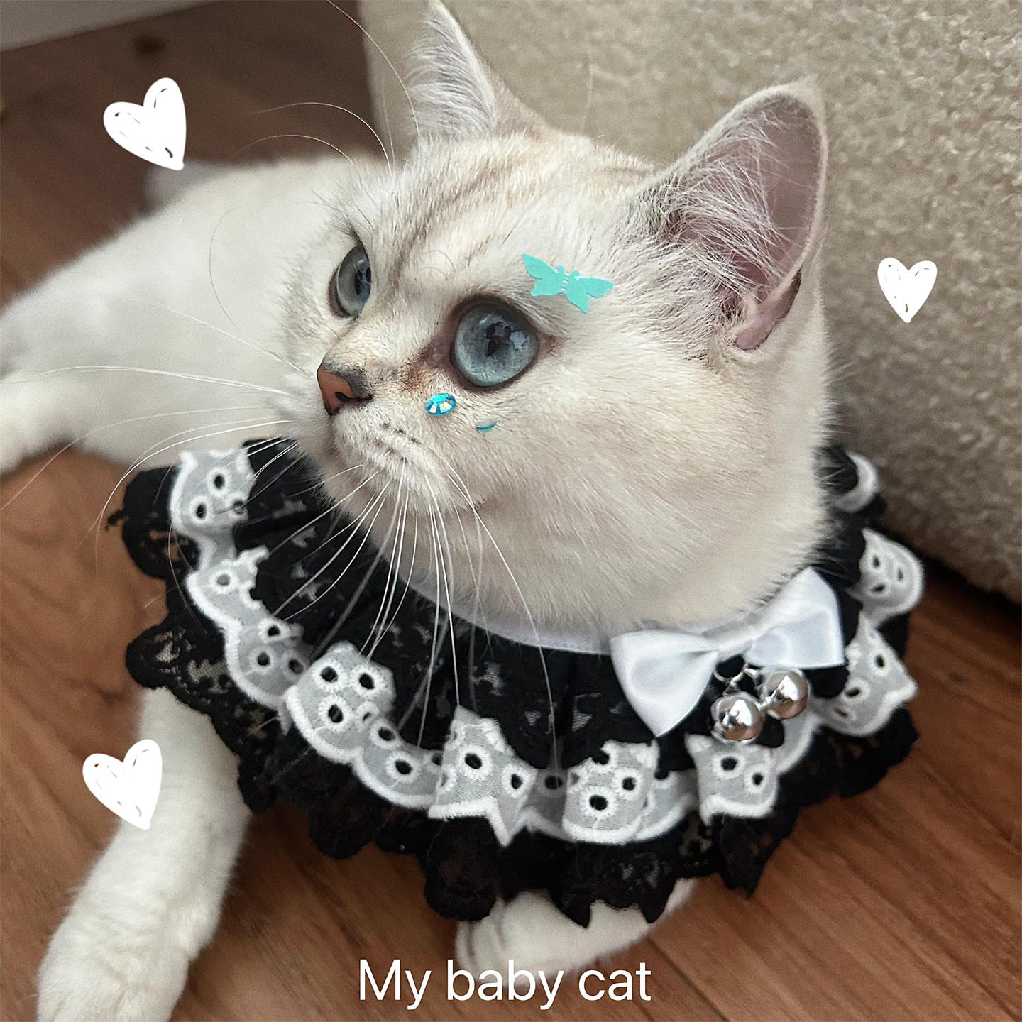 猫咪可爱女仆围嘴公主领结铃铛