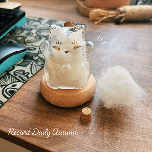 猫咪毛发收集瓶玻璃透明猫毛瓶宠物毛发收纳瓶猫毛球收藏器猫用品