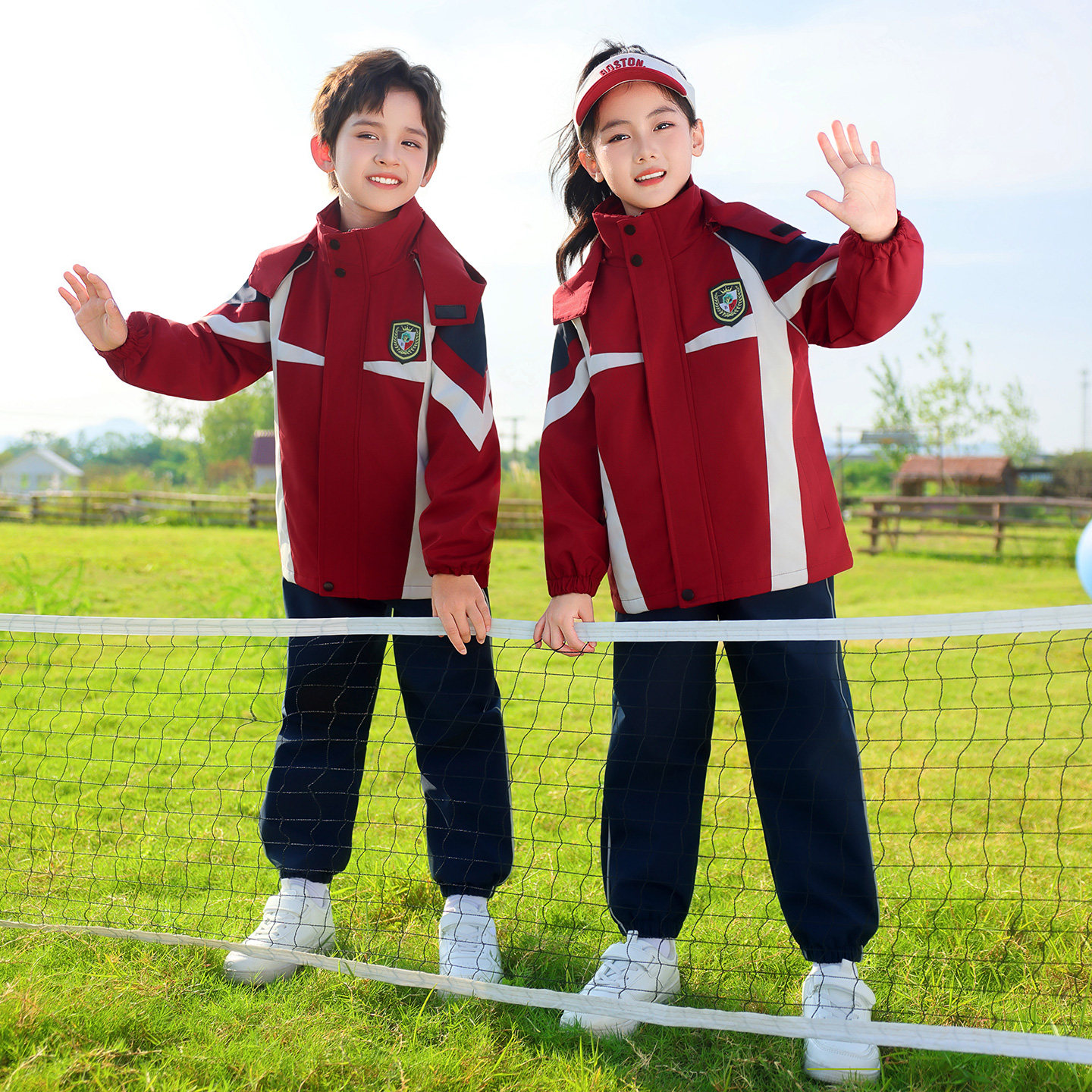 小学生校服冲锋衣三件套冬季加绒一年级儿童校服幼儿园园服班服装