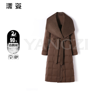 XGD2411 鹅绒服外套 251505 高级感大翻领高端白鹅绒收腰修身 冬季