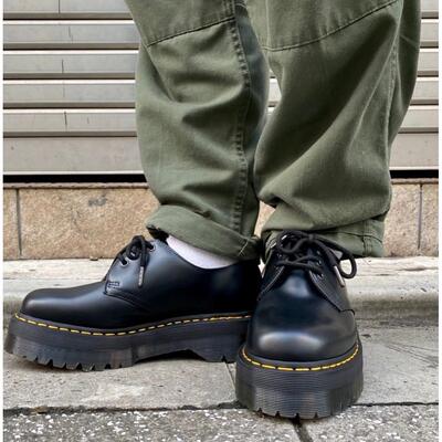 【42 46 48】封神！1461 quad厚底3孔低帮男马丁牛皮皮鞋大码越南