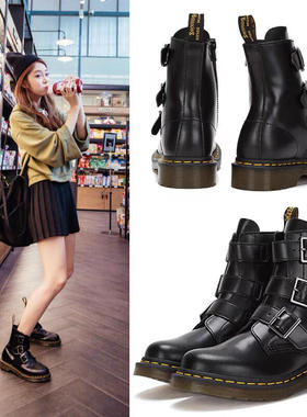 【37  39】 blake搭扣铆钉 侧拉链高帮马丁靴女鞋13665001 越南